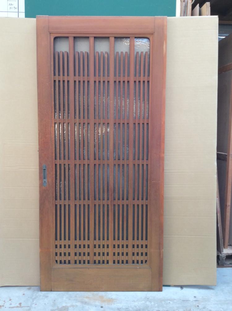 玄関格子建具・引き分け戸［右用］（屋外用・ビンテージ）