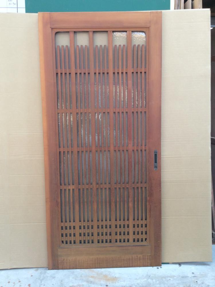 玄関格子建具・引き分け戸［左用］（屋外用・ビンテージ）